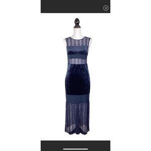 Free People Intimately Crushed Velvet & Lace Maxi Dress